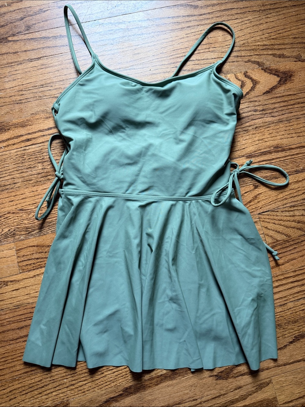 Sage Green Swim Dress with Adjustable Straps